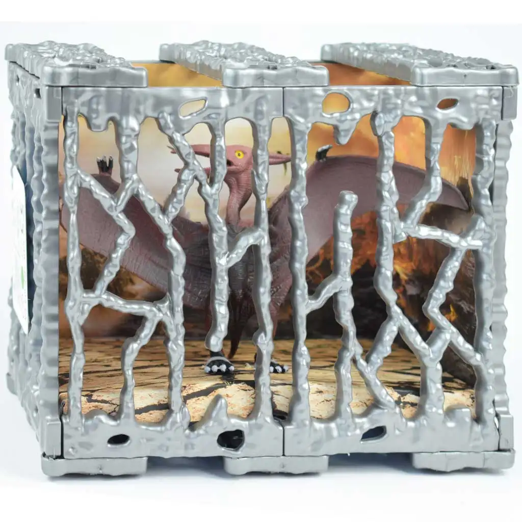 Dino World: Részletgazdagon kidolgozott 20cm-es Pterosaur dinoszaurusz figura ketrecben kép 3