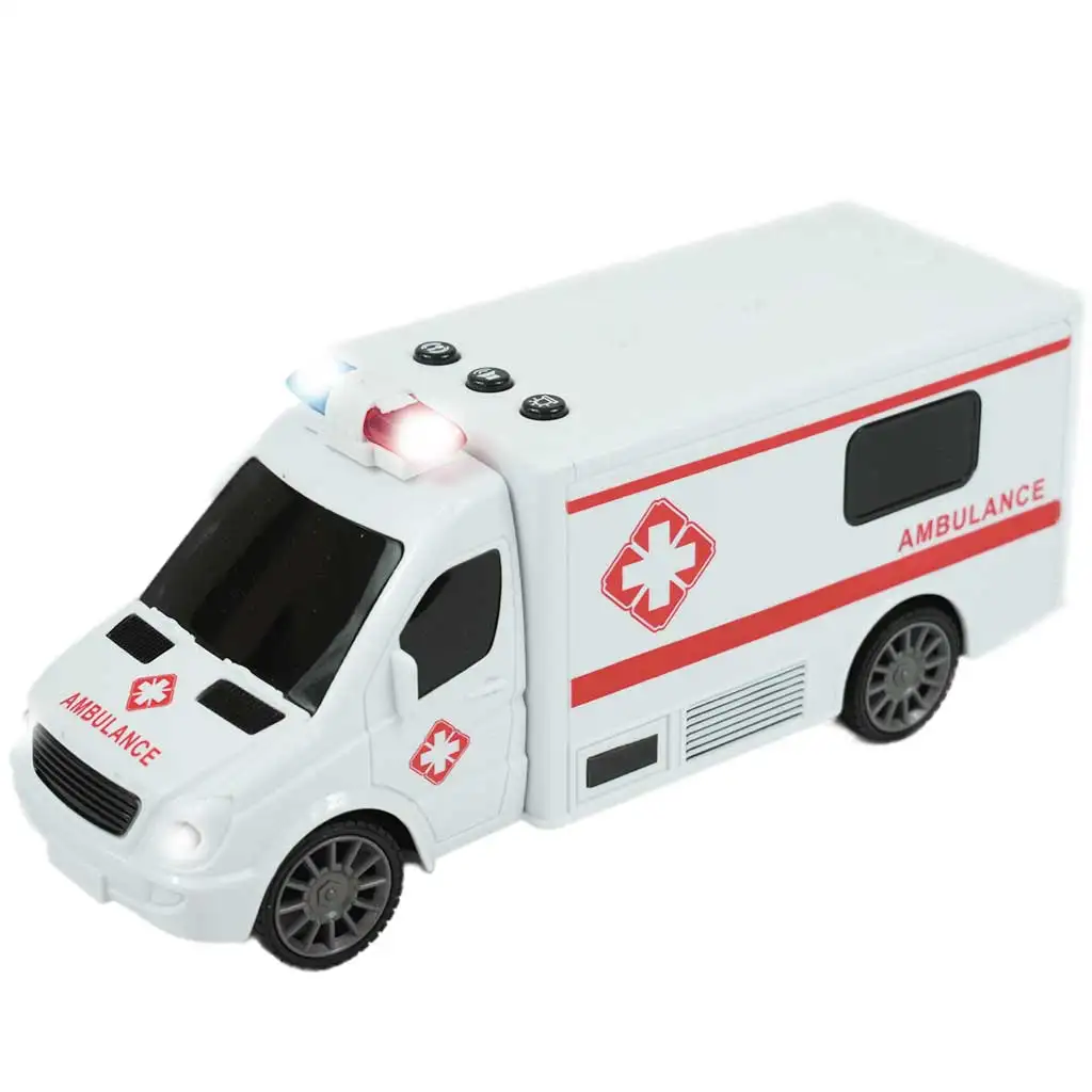 RC Távirányítós mentőautó fény és hang effektekkel 1/24-es méretarány 20cm kép 3