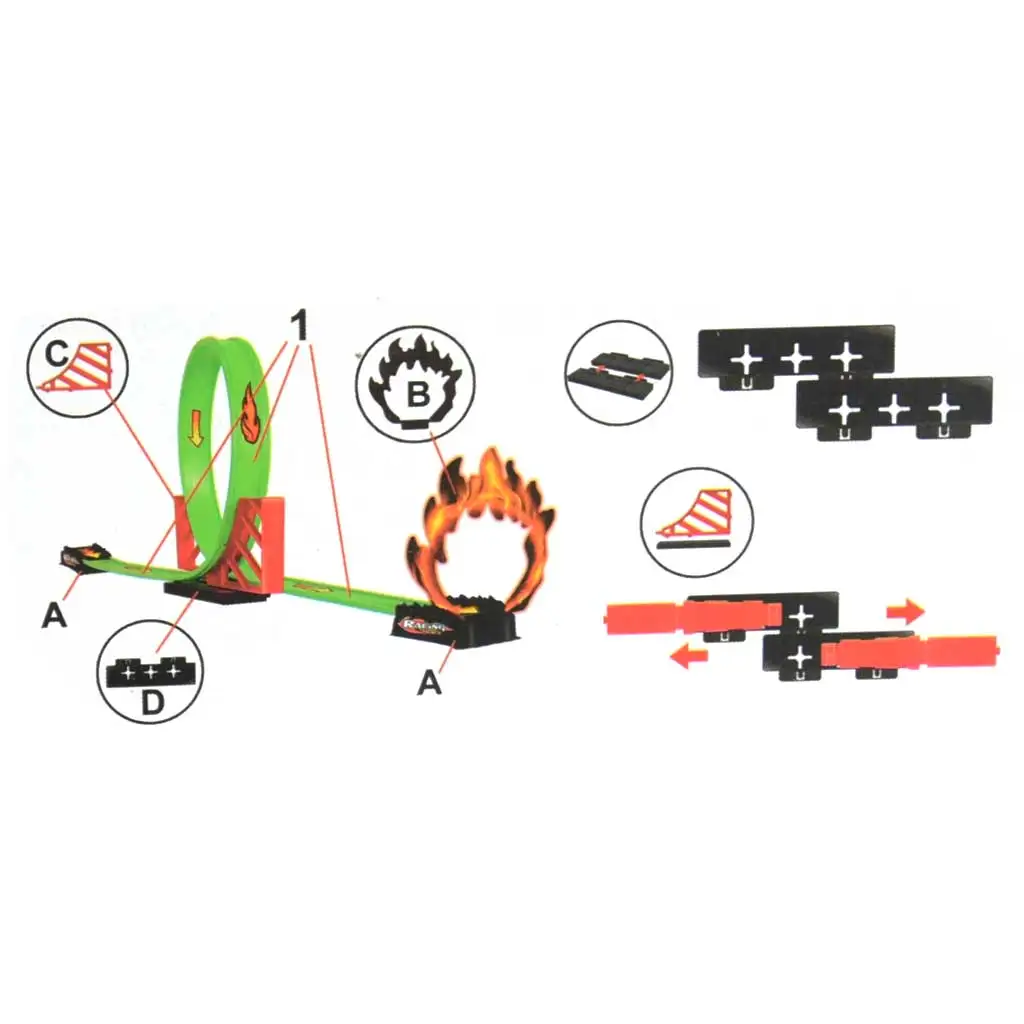 Speed Track 12db-os versenypálya 360° -os hurokkal és hátrahúzható kisautóval 1/64 kép 3