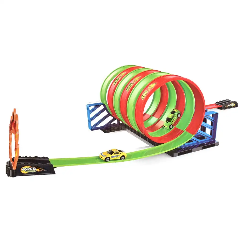 Track Racing: Spirál versenypálya szett 6db 360 fokos hurokkal és 1db kisautóval 1/64 kép 3