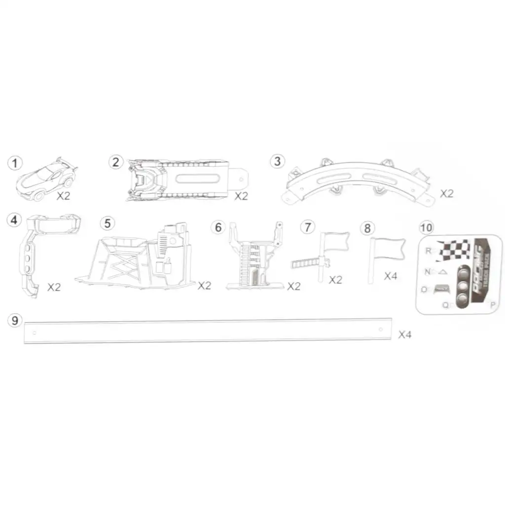 Power Track: 22db-os versenypálya szett kereszteződéssel és 2db hátrahúzható kisautóval 1/64 kép 3