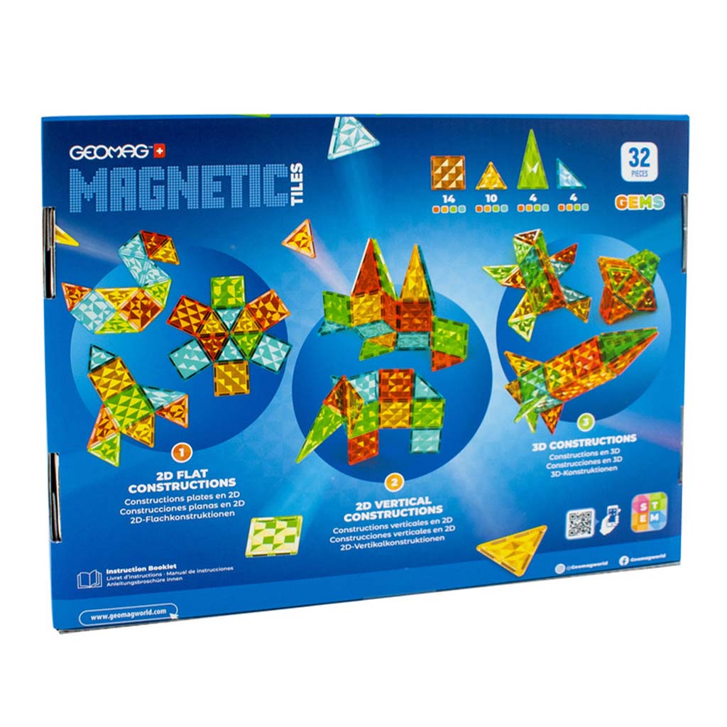 Geomag: Magnetic Tiles Gems Rocket 32db-os rakéta készlet kép 2