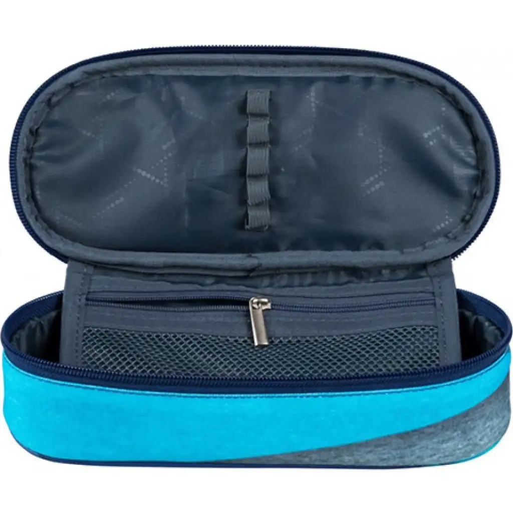 St.Right Kék árnyalatos ovális tolltartó 23cm kép 2