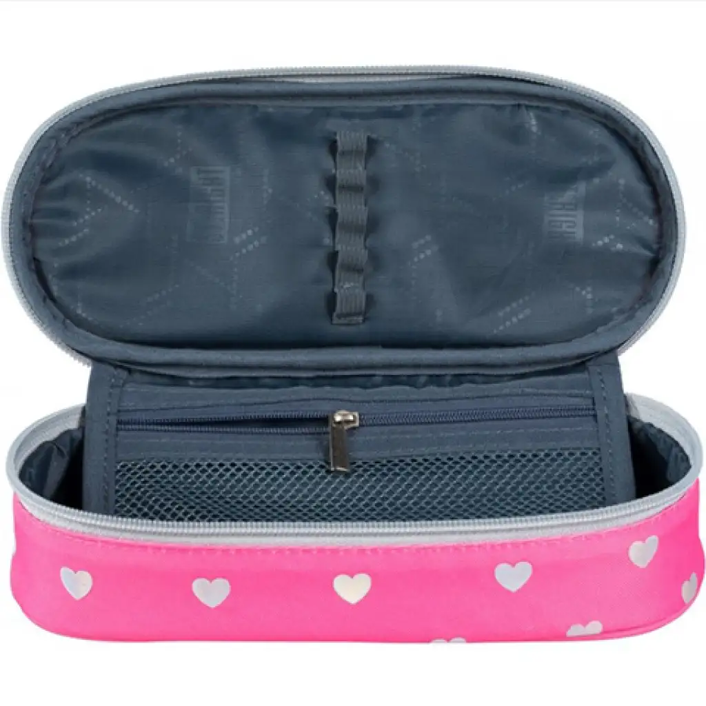 St.Right rózsaszín cicamintás ovális tolltartó flitterrel 23cm kép 2