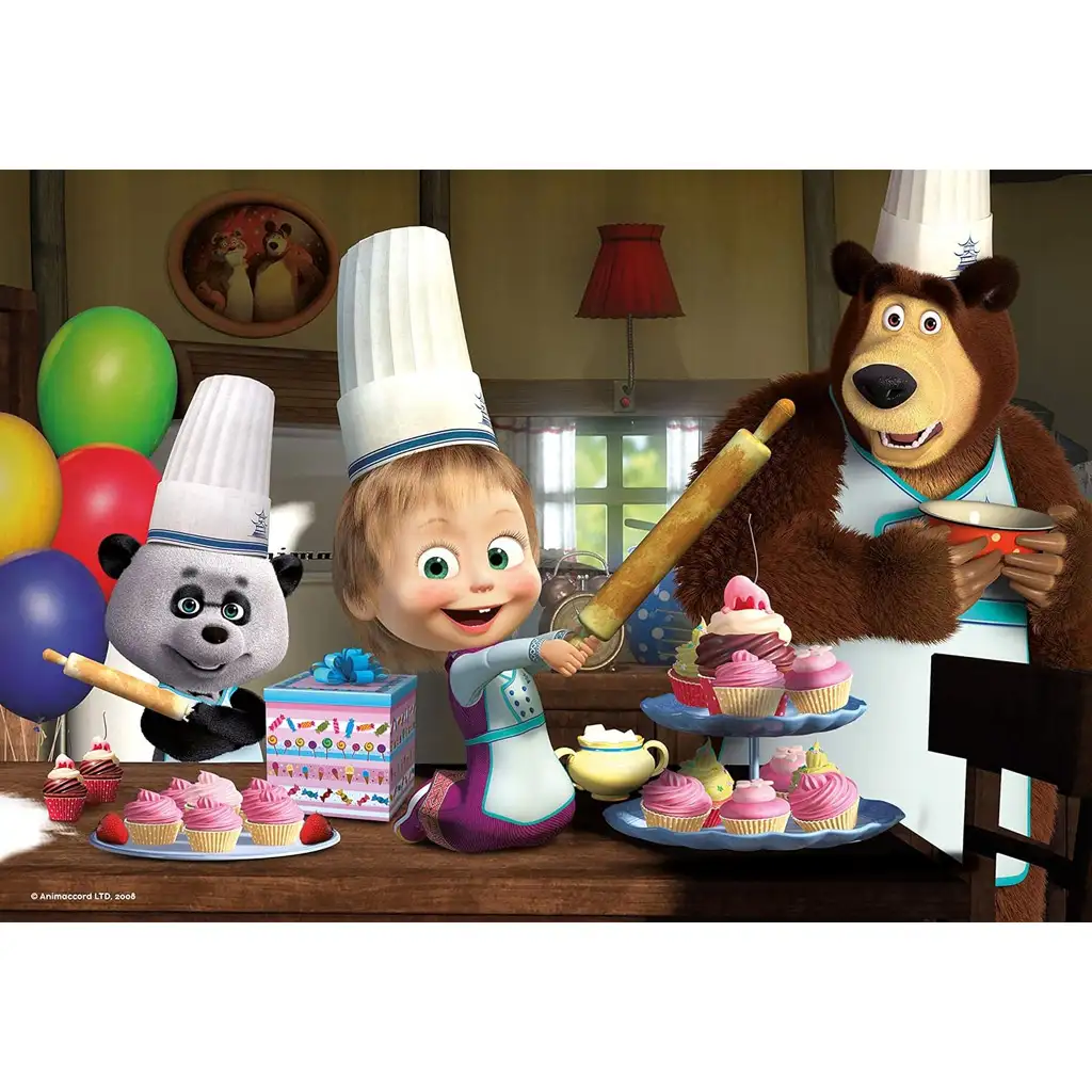 Mása és a medve muffin sütés 24db-os puzzle 50x35cm - Lisciani kép 2