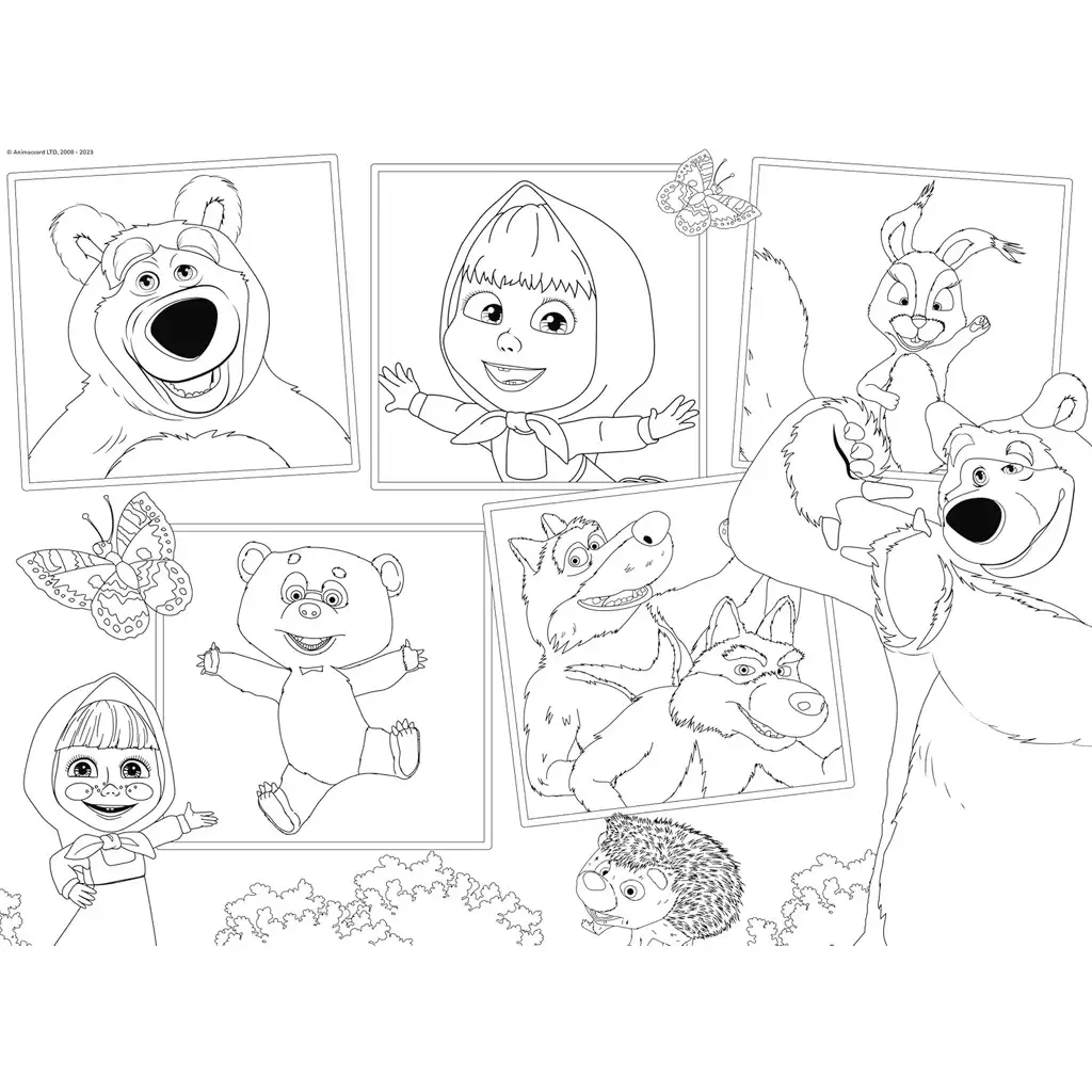 Mása és a medve képek 2 az 1-ben 35db-os maxi padló puzzle és színező 70x50cm - Lisciani kép 3