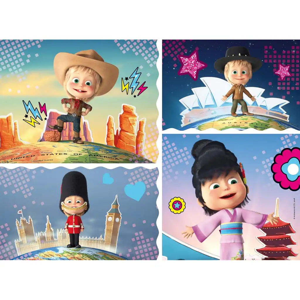 Mása és a medve Mása világot lát 24db-os maxi padló puzzle 70x50cm - Lisciani kép 2