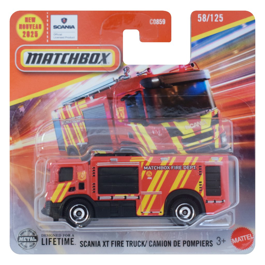 Matchbox: Scania XT Fire Truck kisautó 1/64 - Mattel