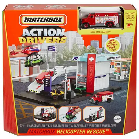 Matchbox: Action Drivers Helikoteres mentőállomás játékszett - Mattel