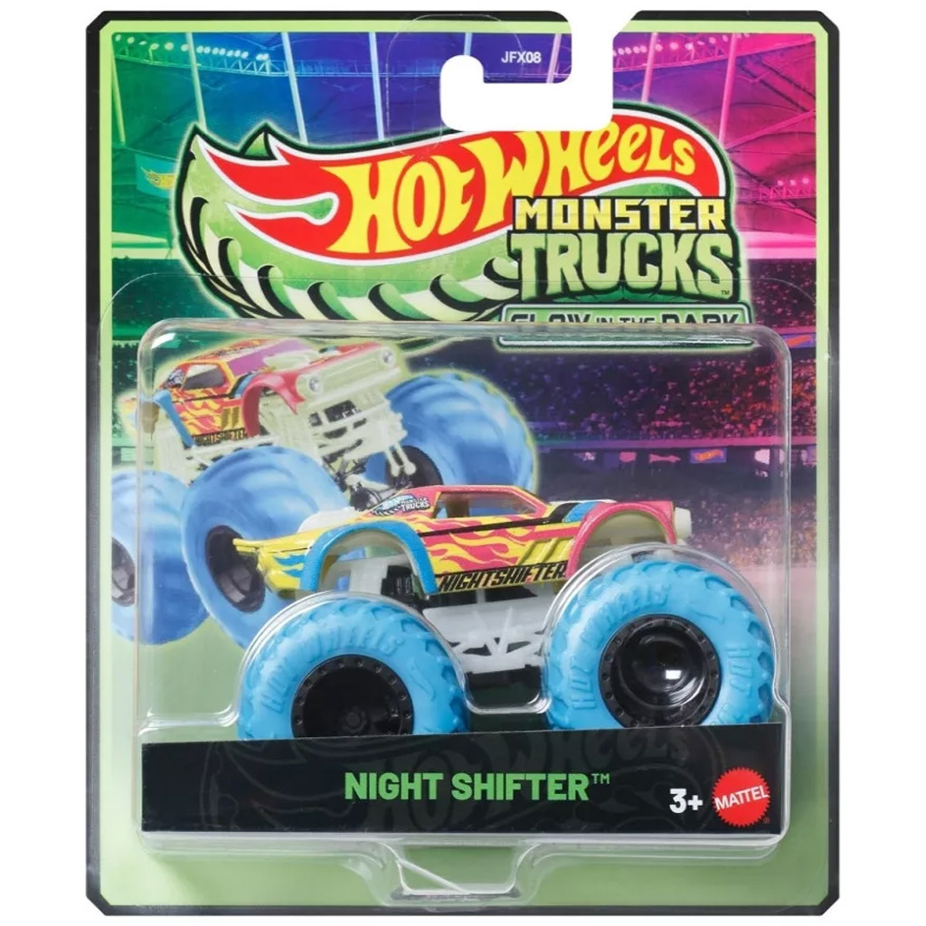 Hot Wheels Monster Trucks: Night Shifter sötétben világító kisautó 1/64 – Mattel