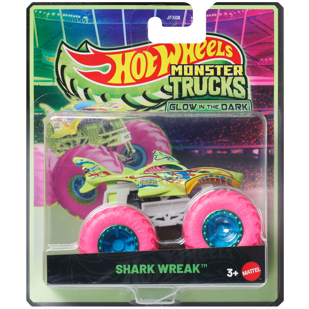 Hot Wheels Monster Trucks: Shark Wreak sötétben világító kisautó 1/64 – Mattel