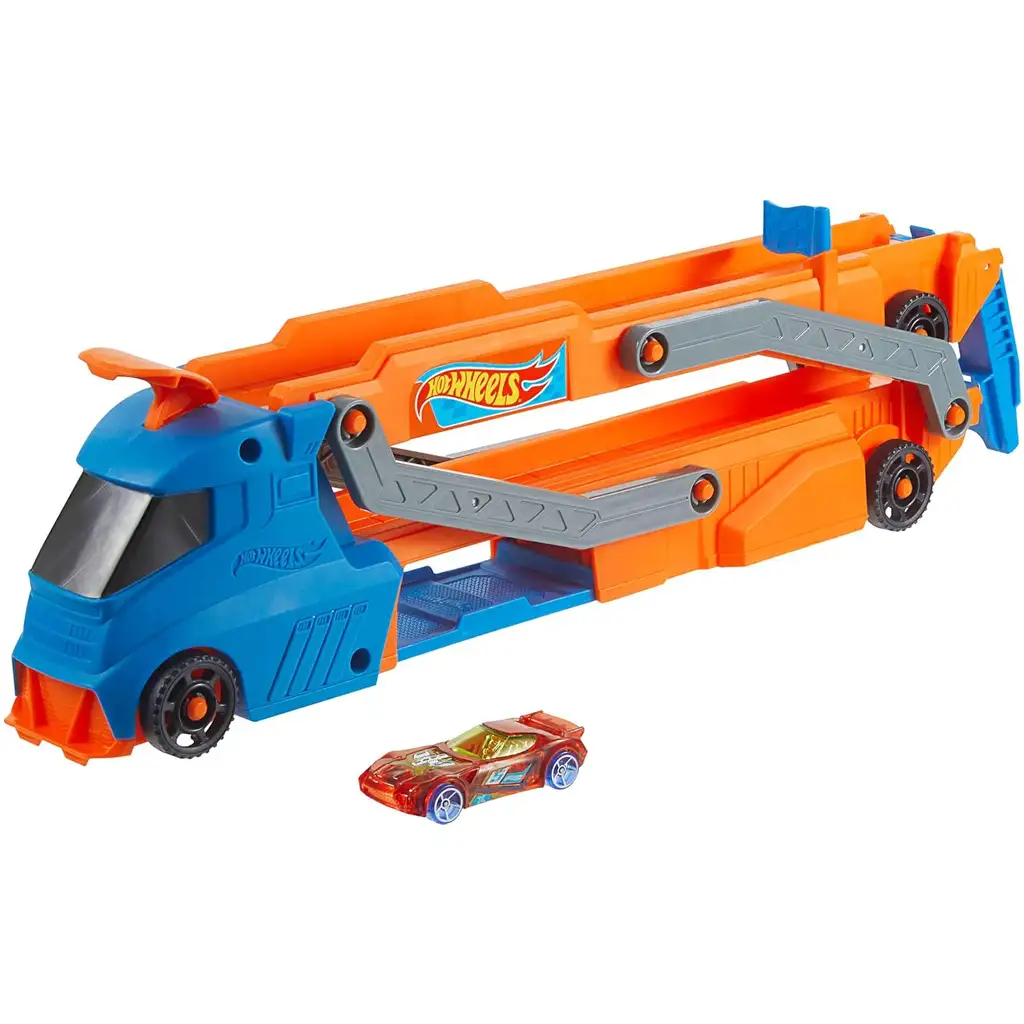 Hot Wheels City: Speed Track szállító kamion kisautóval - Mattel kép 2