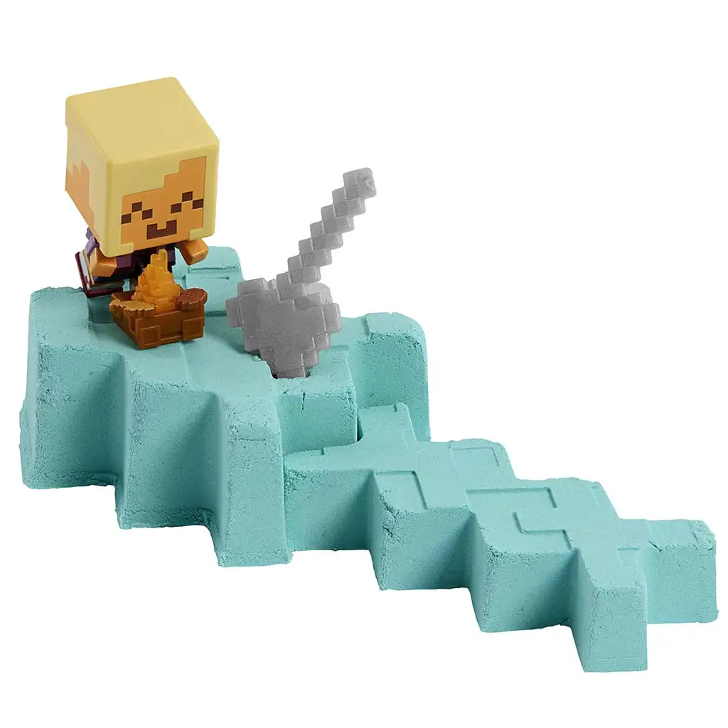 Minecraft: Reveal Aranyszőke Hajós minifigura sárga kard alakú tárolóban - Mattel kép 2