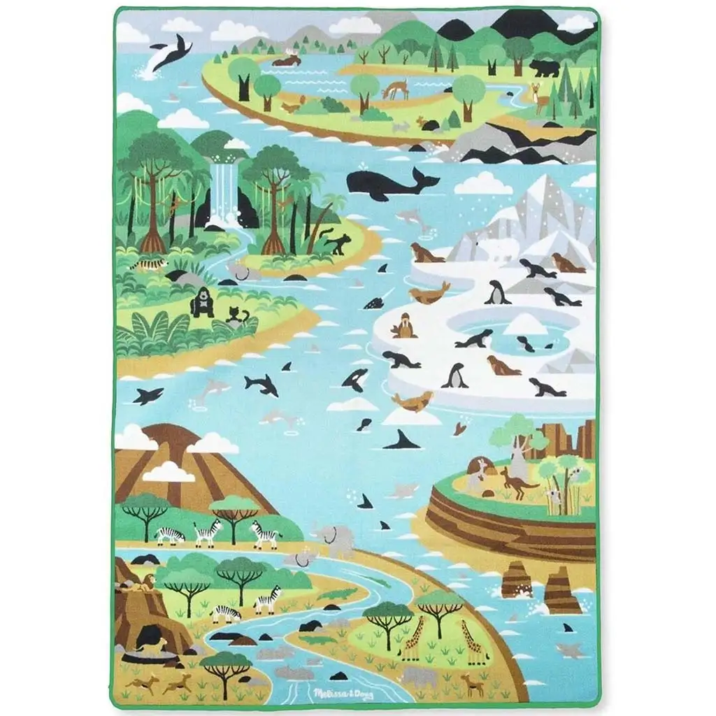 Állatok Élőhelye játszószőnyeg állatfigurákkal 200x150cm - Melissa & Doug kép 2