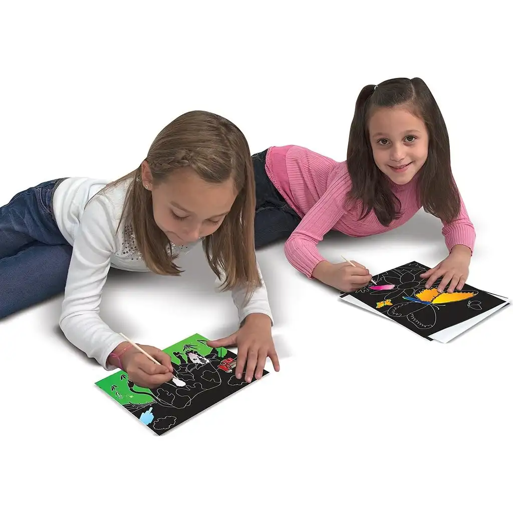 Pillangók és Virágok Képkarc készítő kreatív szett - Melissa & Doug kép 2