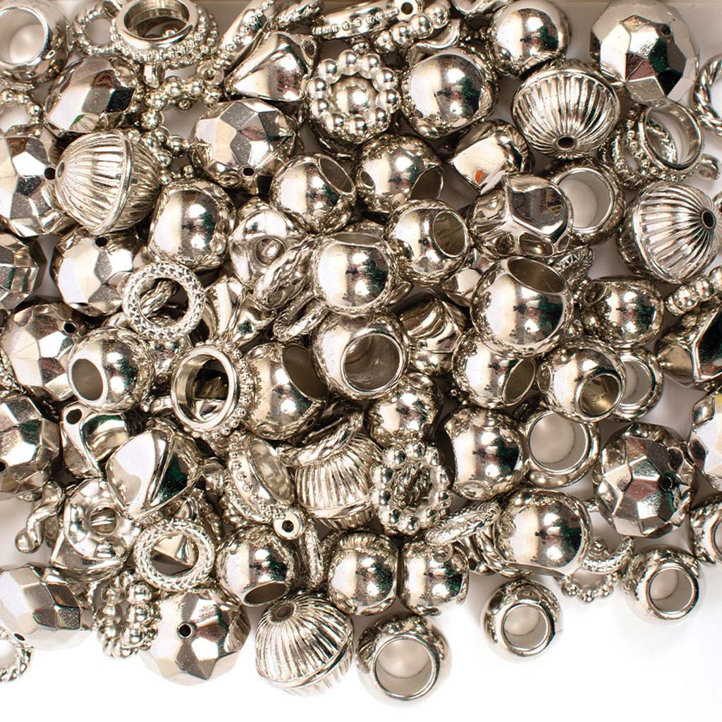 PlayBox: Metál színű fűzhető gyöngyök 180db