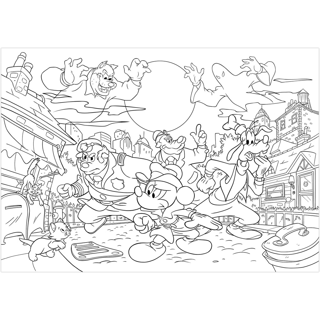 Mickey egér - A detektív 2 az 1-ben 108db-os puzzle és színező 50x35cm - Lisciani kép 3