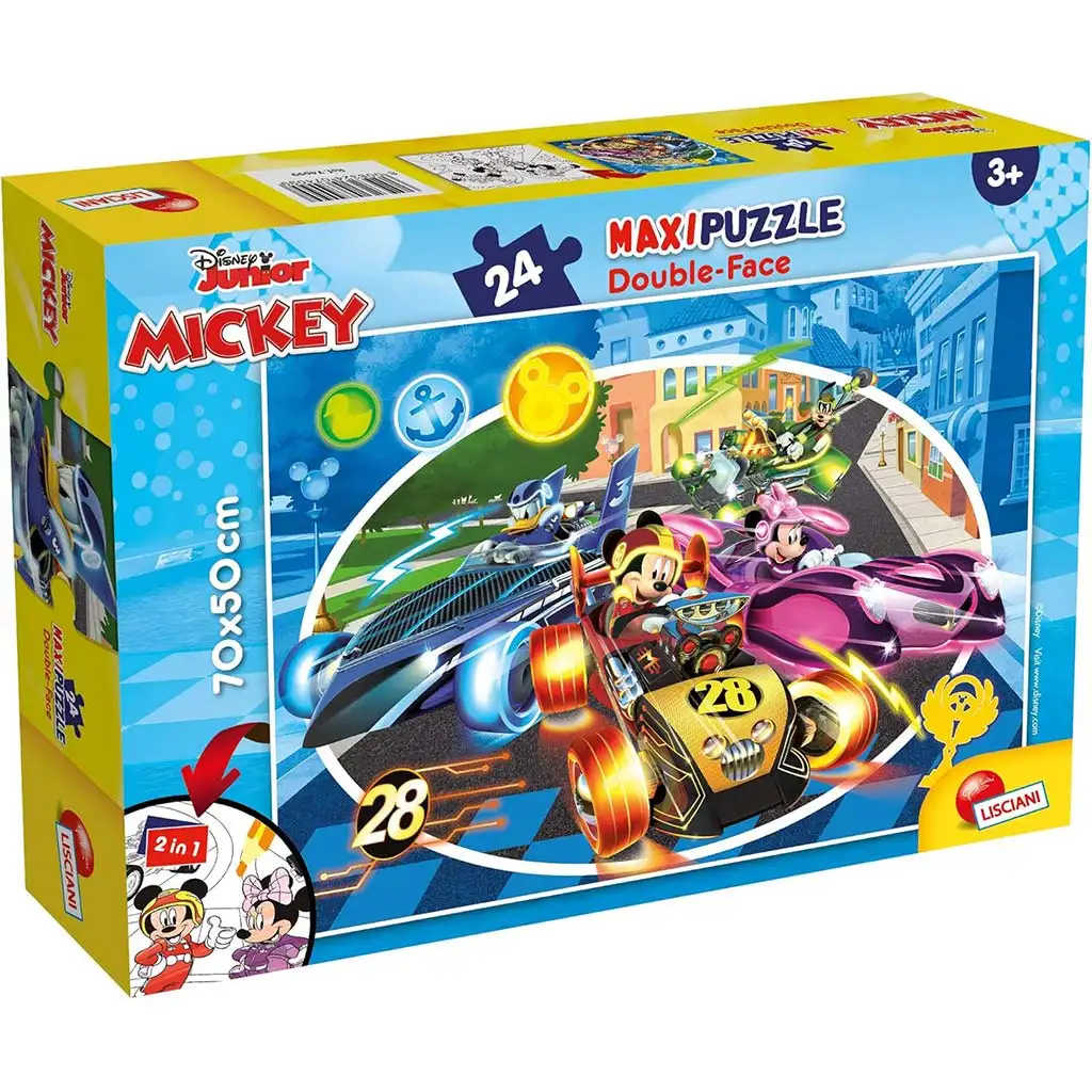 Mickey egér 2 az 1-ben maxi 24db-os puzzle és színező 70x50cm - Lisciani