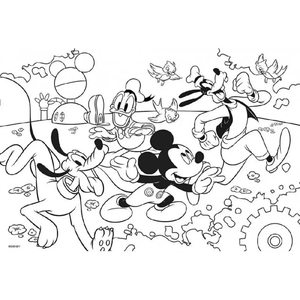Mickey egér 2 az 1-ben maxi 4x48db-os puzzle és színező 35x25cm - Lisciani kép 3