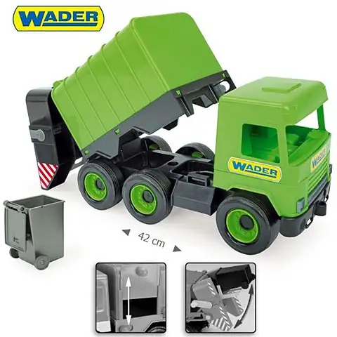 Middle Truck: Kukás autó 43cm zöld - Wader kép 3