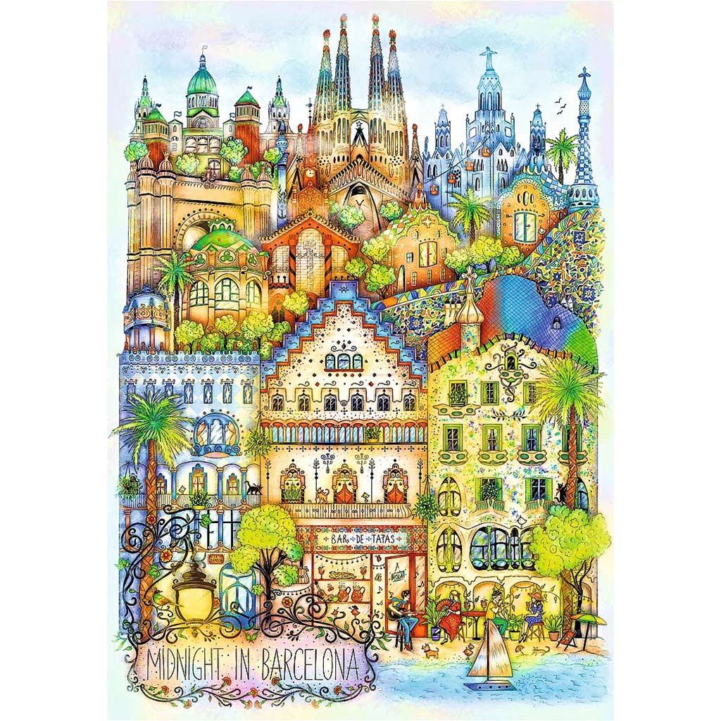 Barcelona éjfélkor 1000db-os Prémium plus quality puzzle - Trefl kép 2