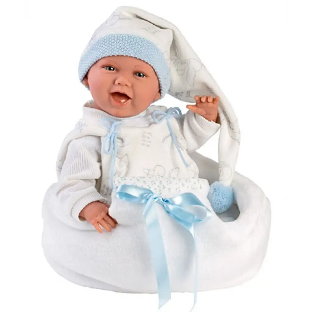 Llorens: Mimo újszülött síró baba babahordozóval 42cm-es kép 2