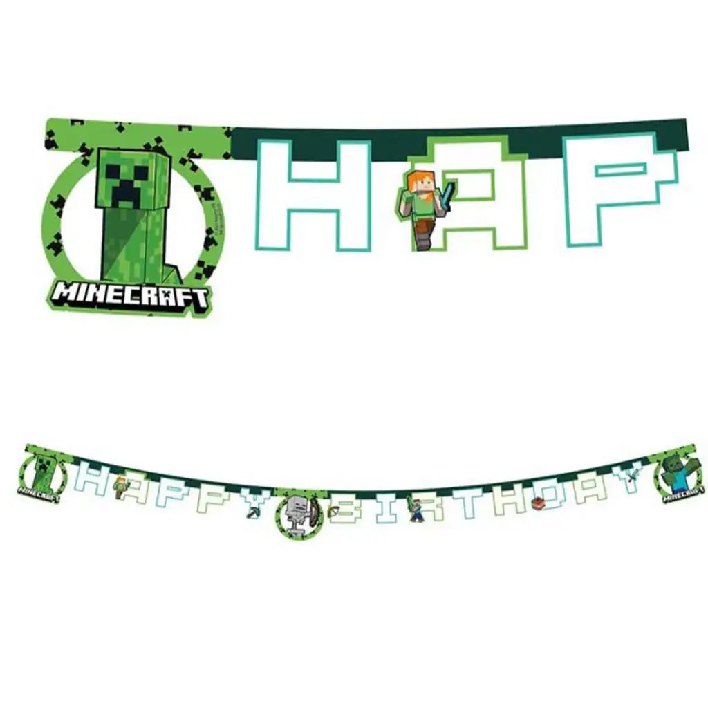 Minecraft mintás party banner 200cm