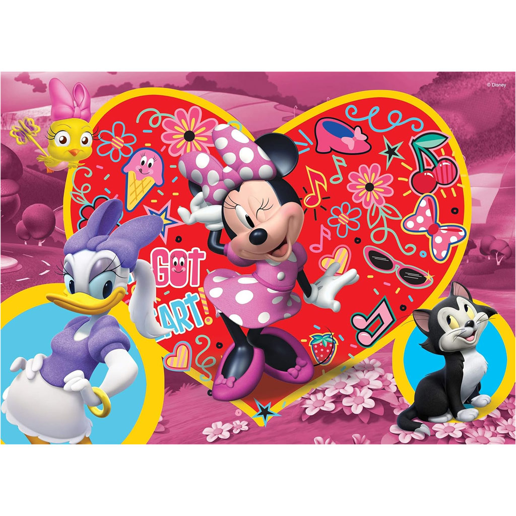 Minnie egér 2 az 1-ben 24db-os puzzle és színező 50x35cm - Lisciani kép 2