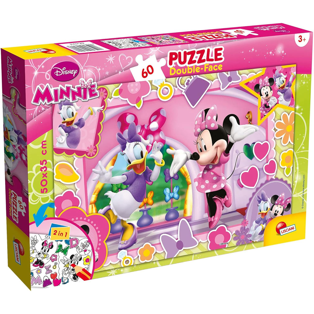 Minnie egér 2 az 1-ben 60db-os puzzle és színező 50x35cm - Lisciani