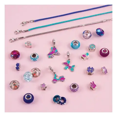 Make it real! Kristály Medál Karkötő készítő szett tiszta kék kép 3