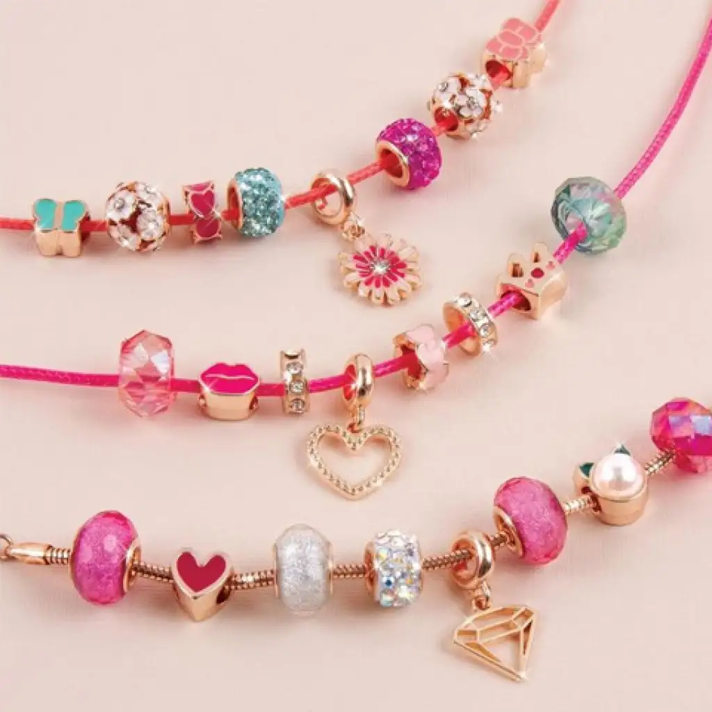 Make it Real: Kristály Medál Karkötők Pink kép 4