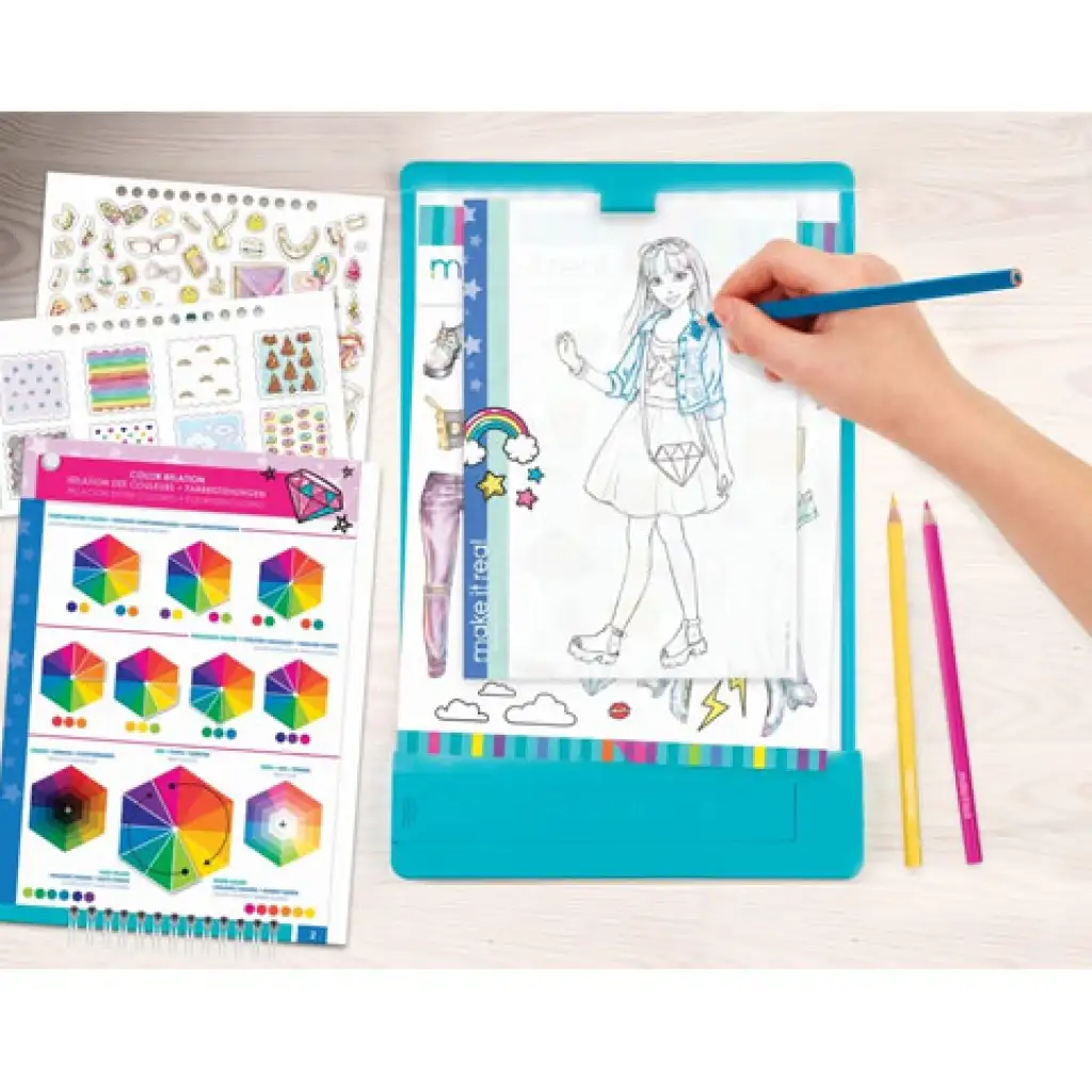 Make it Real: Divattervező mega szett világító táblával és kiegészítőkkel kép 4