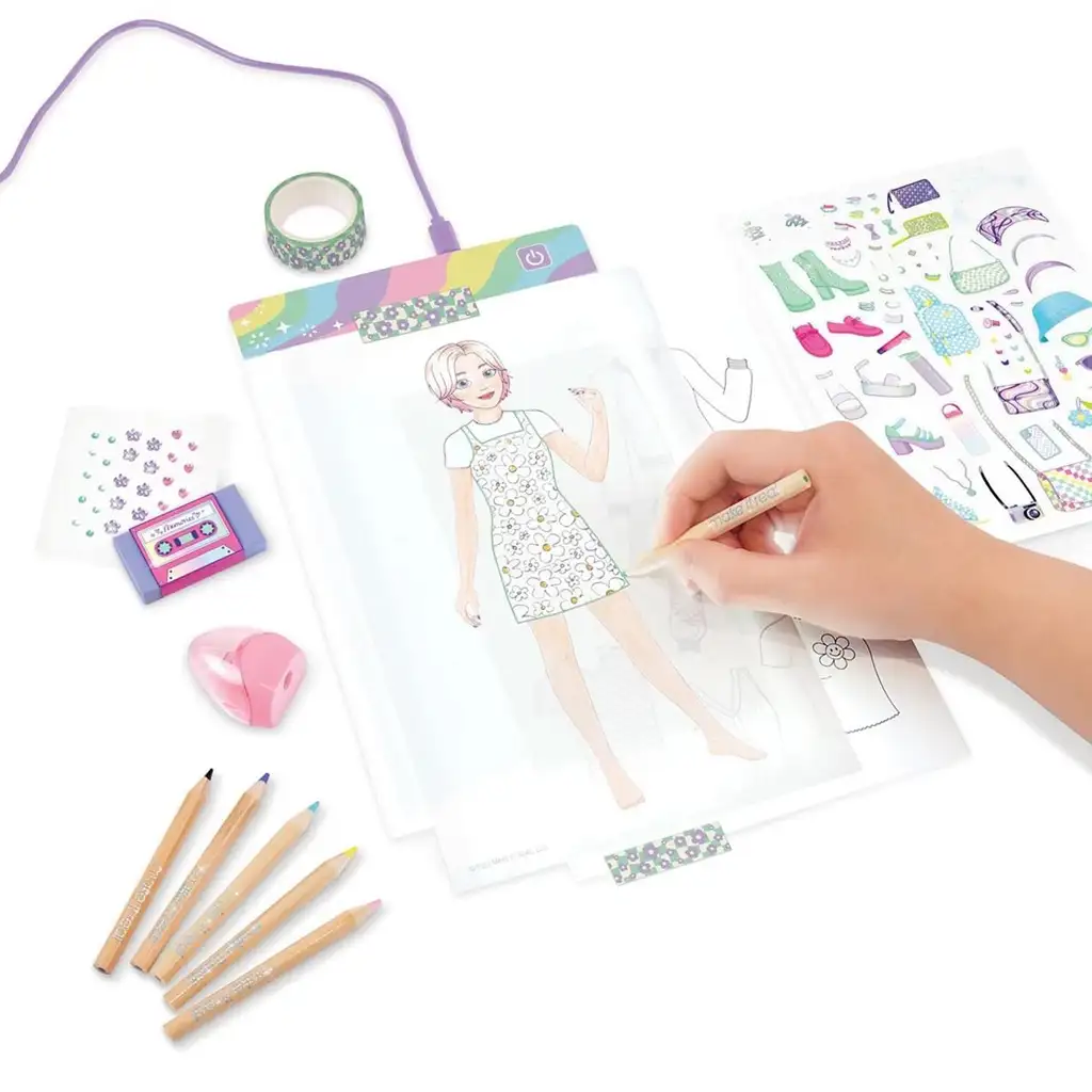 Make It Real: Divattervező kreatív tábla LED világítással és sablonokkal kép 3