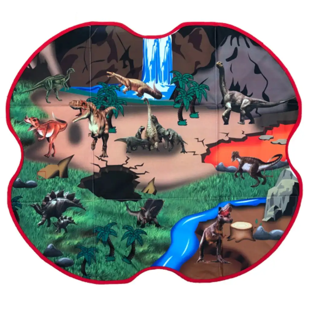 Dinoszauruszos 2 az 1-ben játszószőnyeg és tárolódoboz kép 2