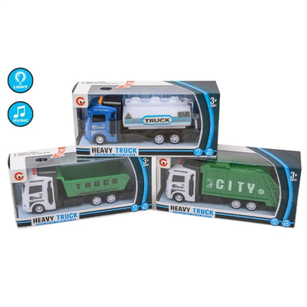 Hulladékszállító teherautó fény és hangeffektekkel több változatban