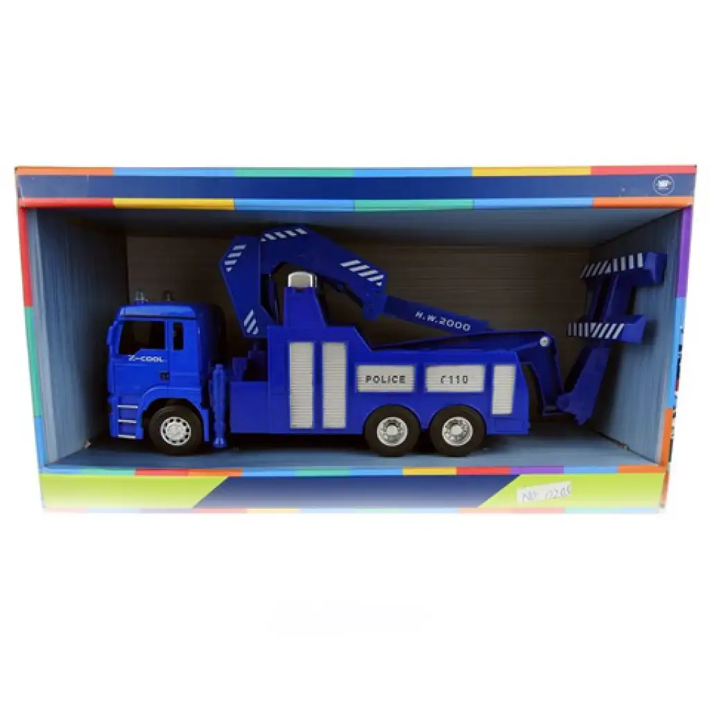 Lendkerekes Rendőr autóvontató teherautó 30cm