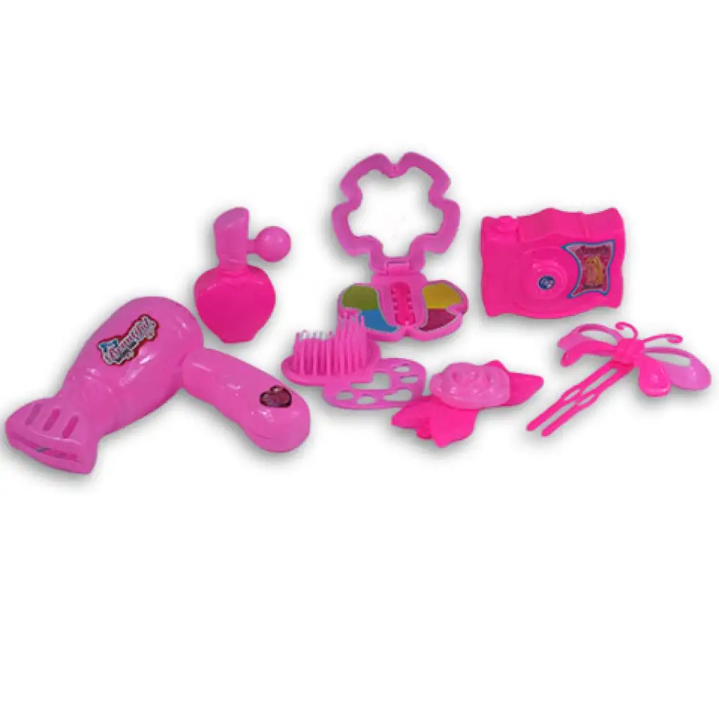 Rózsaszín 7 részes szépség szett fényképezőgéppel, hajtűvel és kiegészítőkkel