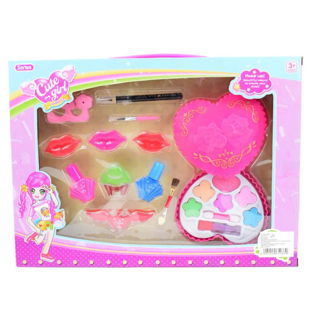 Cute Girl: Smink szett sminkpalettával, körömlakkal és szájfényekkel kép 6