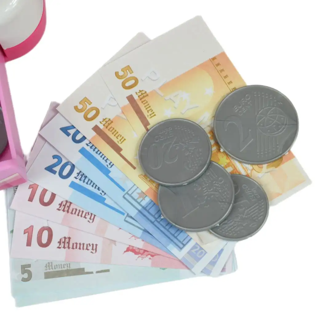 Happy Shopping: Elektronikus fehér-rózsaszín pénztárgép hanggal és kiegészítőkkel 22,5x17cm kép 9