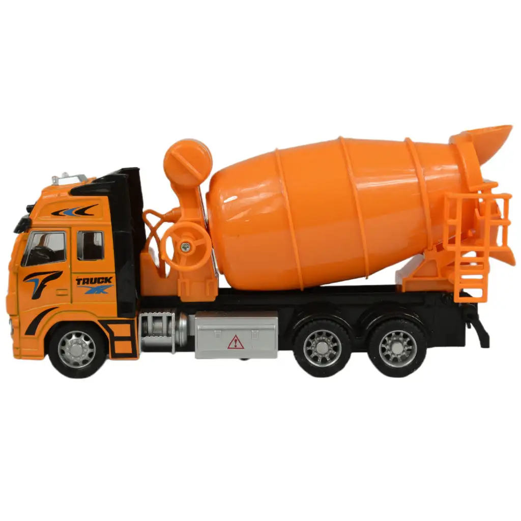 Alloy Car: Lendkerekes betonkeverő teherautó fénnyel és hanggal kétféle változatban 19cm 1db kép 8