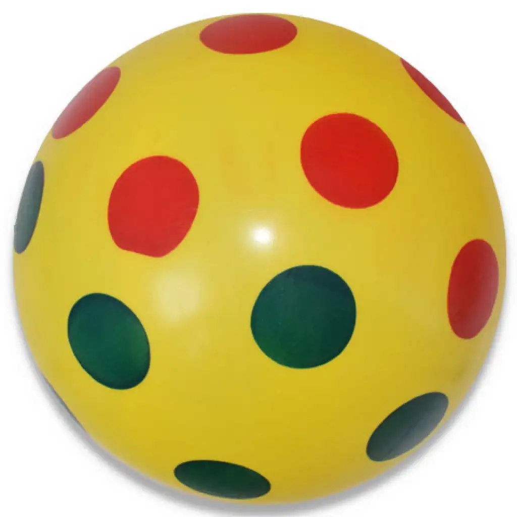 Színes pöttyös gumilabda többféle változatban 22cm kép 4