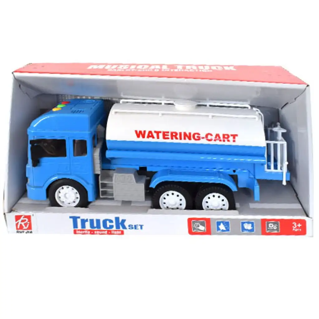 Víz-szállító kamion fényekkel és hanggal