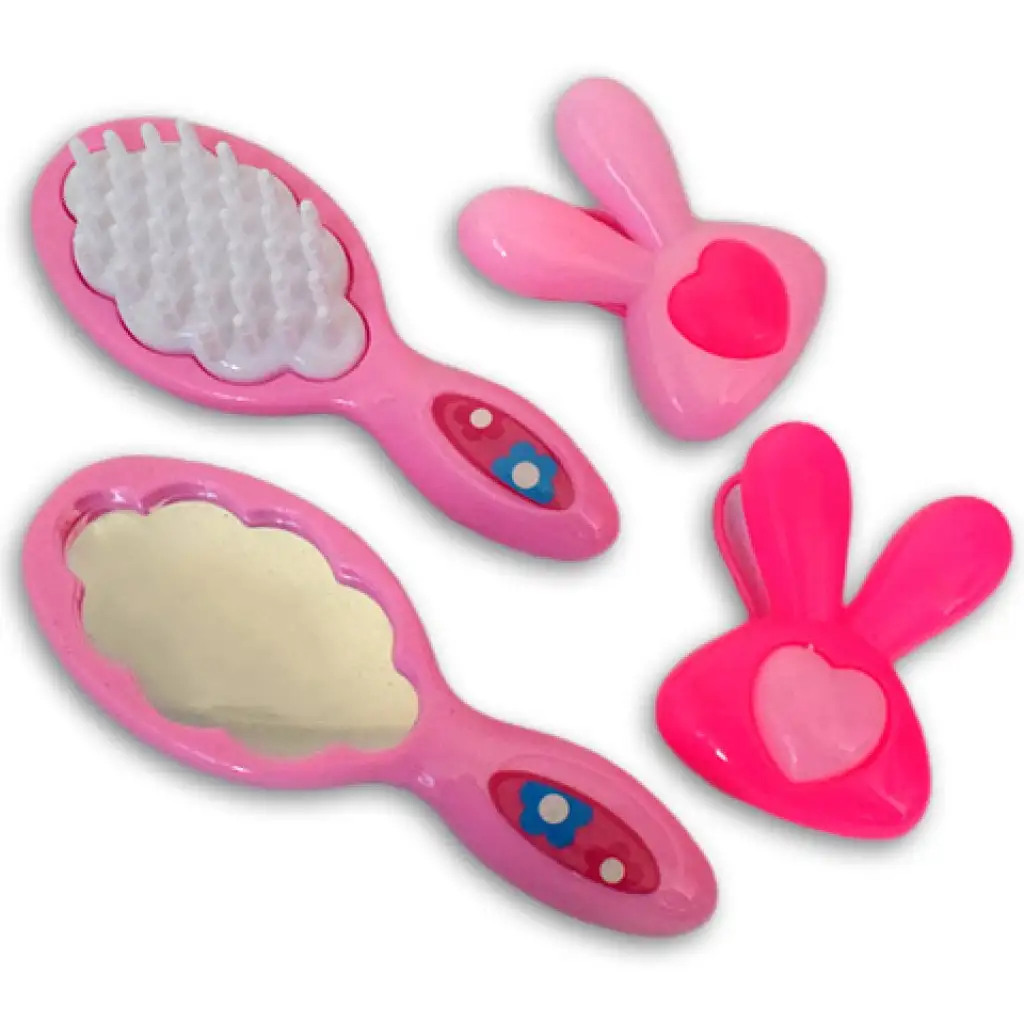 Rózsaszín 10 részes szépségszett ollóval, hajszárítóval és kiegészítőkkel kép 2