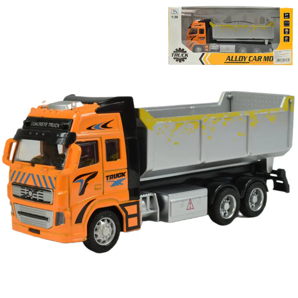 Alloy Car: Lendkerekes billencses teherautó fénnyel és hanggal 19cm