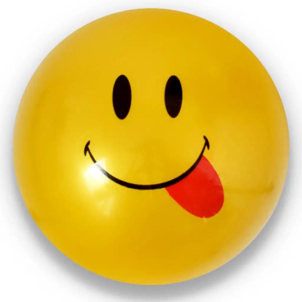 Emoji mintás gumilabda többféle változatban 23cm kép 6