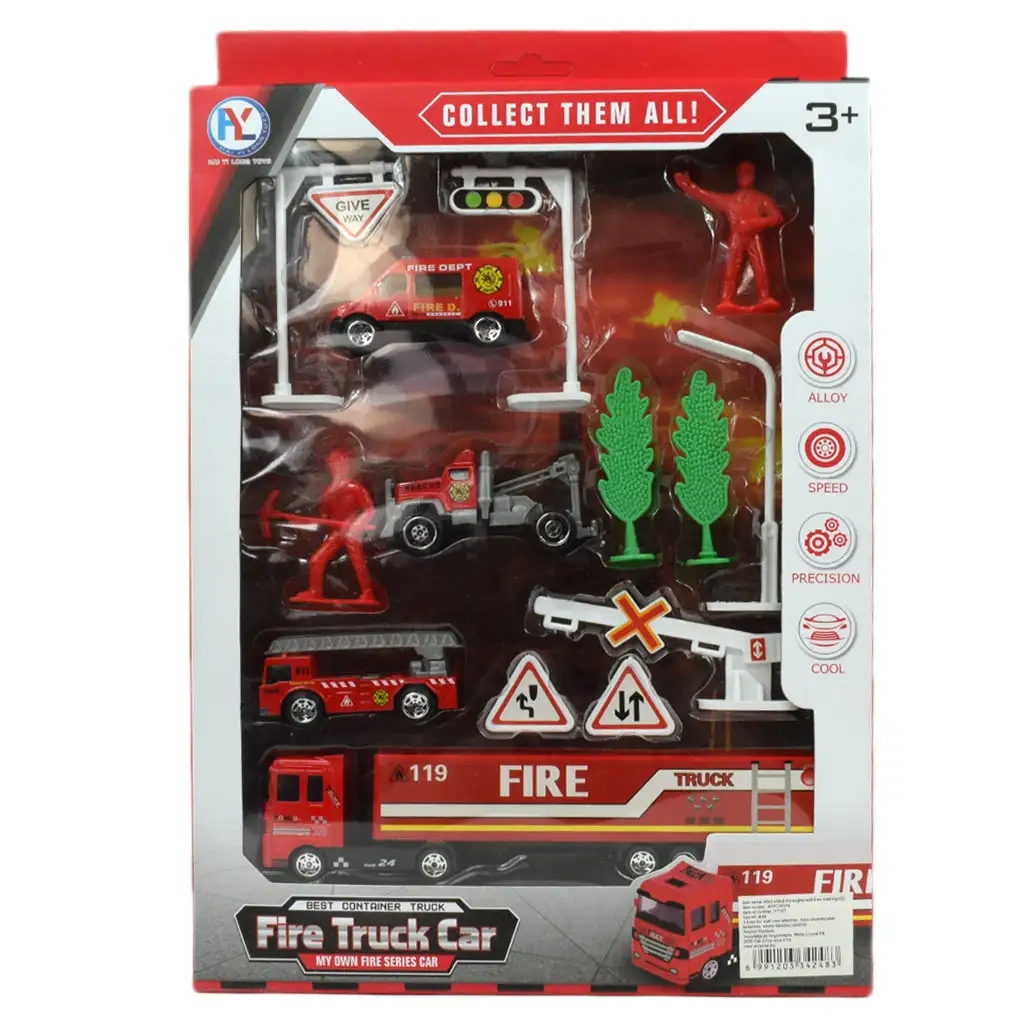 Fire Truck: Tűzoltósági jármű játékszett kiegészítőkkel kép 9