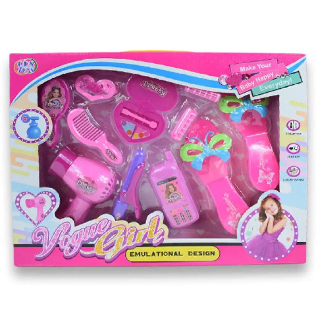 Vouge Girl: 10 részes szépség szett cipővel, telefonnal és fodrász kellékekkel kép 6