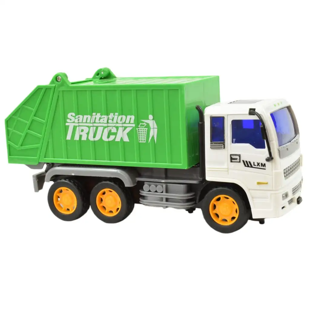 Construction Truck: Szemétszállító autó lendkerekes kialakítással 19cm kép 2