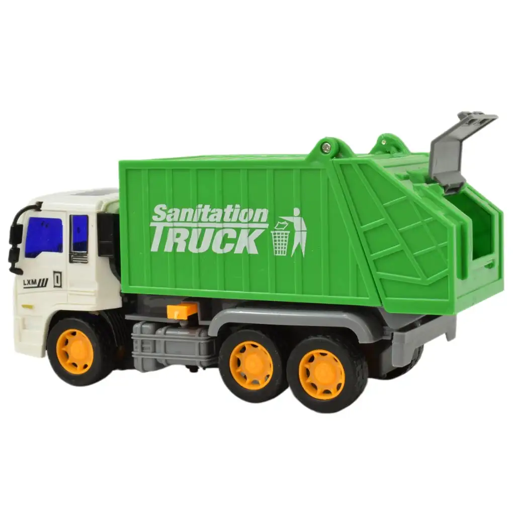 Construction Truck: Szemétszállító autó lendkerekes kialakítással 19cm kép 4