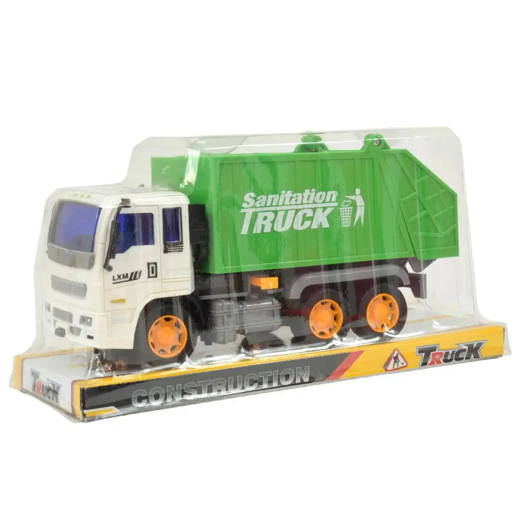 Construction Truck: Szemétszállító autó lendkerekes kialakítással 19cm kép 6